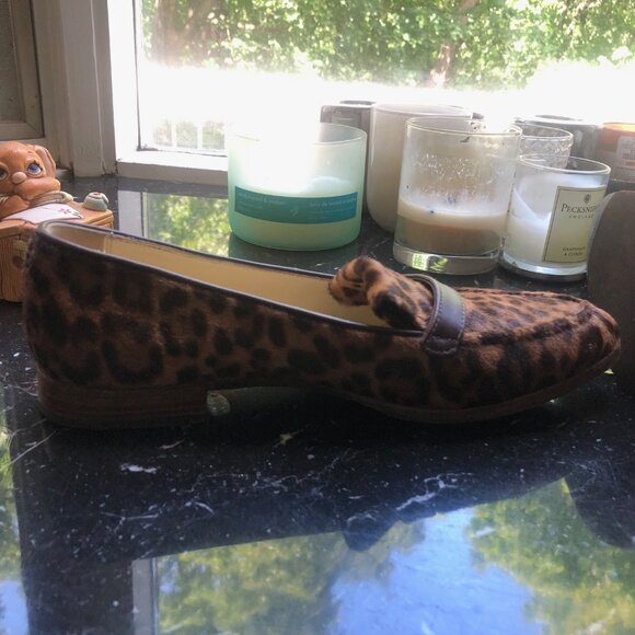 Sarah Flint Chocolate Leopard Calf Print Loafers Size 39 - Picture 5 of 6